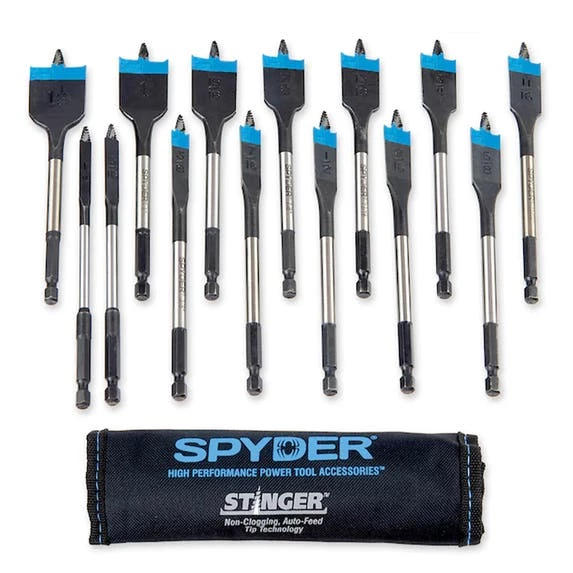 Spyder 14Pc. Spade Bit Set W/ Pouch 11001 2 Spyder 14Pc. Spade Bit Set W/ Pouch 11001 - Image 2