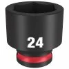 Milwaukee Tools Milwaukee Shockwave Impact Duty 3/8 Drive 24mm Standard 6 Point Socket 49-66-6147