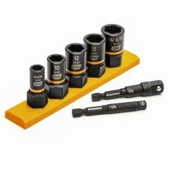 Gearwrench Tools Gearwrench 7 PC. 1/4" & 3/8" Drive Metric Bolt Biter Impact Extraction Socket Set 87911