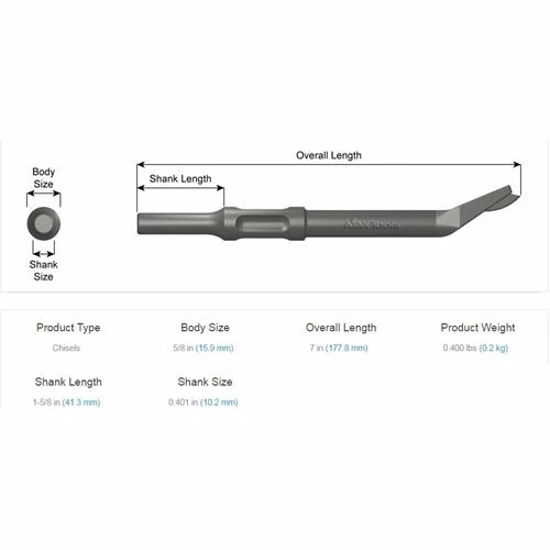 Ajax Tools Ajax Claw Ripper Edging Tool Air Hammer Chisel .401 Shank A3105 3 Ajax Tools Ajax Claw Ripper Edging Tool Air Hammer Chisel .401 Shank A3105 - Image 3