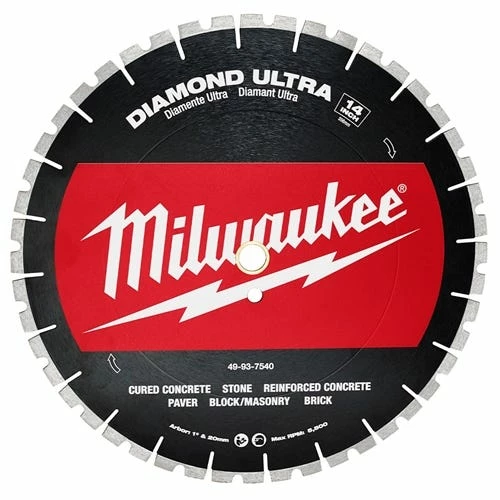Milwaukee Tools Milwaukee 14" Wet/Dry Diamond Ultra Segmented Blade 49-93-7540 1 Milwaukee Tools Milwaukee 14" Wet/Dry Diamond Ultra Segmented Blade 49-93-7540