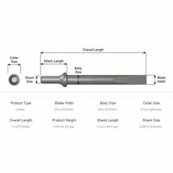 Ajax Tools Ajax Flat Air Hammer Chisel 5/8x7" 0.498 960 -Champion Cutting Tool shop 410 2 6icrdamweo0sblkh