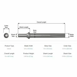 Ajax Tools Ajax Flat Air Hammer Chisel 5/8x18" .498 Shank A960-18 5 Ajax Tools Ajax Flat Air Hammer Chisel 5/8x18" .498 Shank A960-18 -Champion Cutting Tool shop 411 2 xil5b3kmnm5ox0as