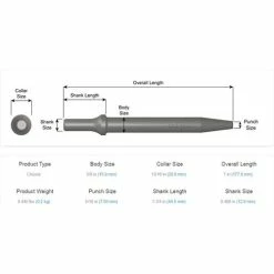 Ajax Tools Ajax Tapered Punch 7 Air Hammer Chisel .498 Shank A961 -Champion Cutting Tool shop 437 2 t0aniquenlkurno5
