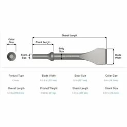 Ajax Tools Ajax Wide Scraper 1-5/16x6-1/2" Air Hammer Chisel .401 Shank A905 -Champion Cutting Tool shop 438 2 3rzltwcswf0faiot