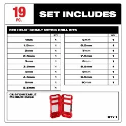 Milwaukee Tools Milwaukee RED HELIX™ Cobalt Metric Drill Bit Set – 19PC 48-89-2530 -Champion Cutting Tool shop 48 89 2530 set includes