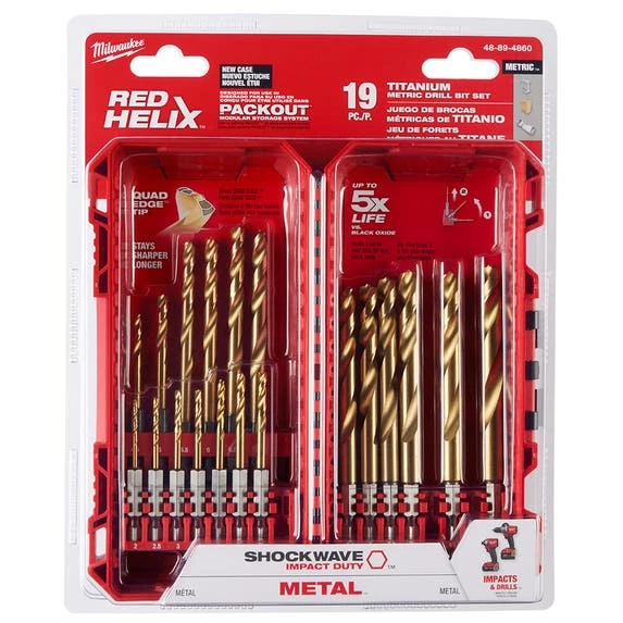Milwaukee Tools Milwaukee SHOCKWAVE Impact Duty™ RED HELIX™ Titanium Metric Drill Bit Set - 19PC 48-89-4860 2 Milwaukee Tools Milwaukee SHOCKWAVE Impact Duty™ RED HELIX™ Titanium Metric Drill Bit Set - 19PC 48-89-4860 - Image 2