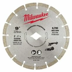 Milwaukee Tools Milwaukee 9" Diamond Premium Segmented Blade 49-93-7025