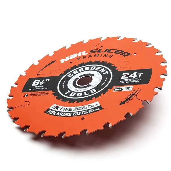 Crescent Tools Crescent 6-1/2" 24-Tooth NailSlicer Framing Circular Saw Blade CSBFR-624 2 Crescent Tools Crescent 6-1/2" 24-Tooth NailSlicer Framing Circular Saw Blade CSBFR-624 - Image 2