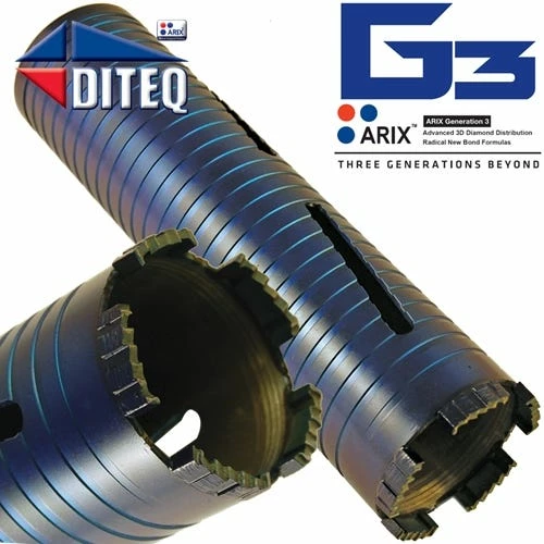 Diteq C-34AX DRY 3" Concrete Diamond Core Bit (arbor 5/8"-11) D31526 1 Diteq C-34AX DRY 3" Concrete Diamond Core Bit (arbor 5/8"-11) D31526