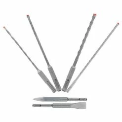 Freud Diablo Blades Freud Diablo 6 PC. SDS-Plus Rebar Demon 4-Cutter Full Carbide Head Hammer Drill Bit & Chisel Set DMAPL9930-S6
