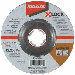 Makita Tools Makita X-LOCK 5" X 1/4" X 7/8" Type 27 General Purpose 36 Grit Abrasive Grinding Wheel For Metal & Stainless Steel Grinding E-00468