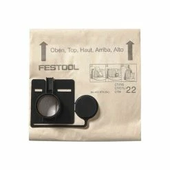 Festool Replacement Filter Bags For Ct 22 Dust Extractor; (5 Pack) 452970