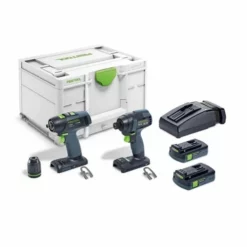 Festool 18V Cordless 2-Tool Combo TID 18 Impact Driver & T 18+3 Drill Driver (4.0Ah) Kit 576494
