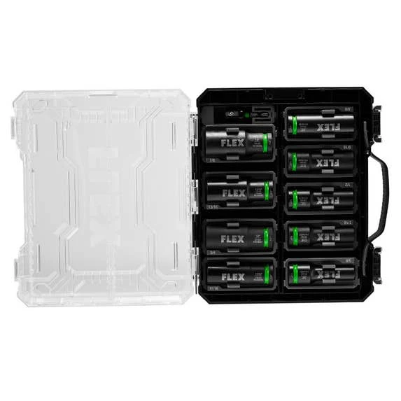 Flex Power Tools FLEX 10-Piece Thin Wall Deep Well 6-Point 1/2" Drive Impact Nut Socket Set FAM10401-10 1 Flex Power Tools FLEX 10-Piece Thin Wall Deep Well 6-Point 1/2" Drive Impact Nut Socket Set FAM10401-10