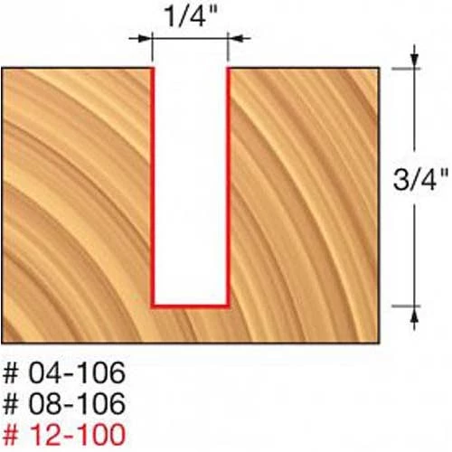 Freud Diablo Blades Freud 1/4" Double Flute Straight Bit 04-106 1 Freud Diablo Blades Freud 1/4" Double Flute Straight Bit 04-106