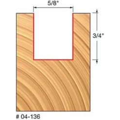 Freud Diablo Blades Freud 5/8" Double Flute Straight Bit 04-136
