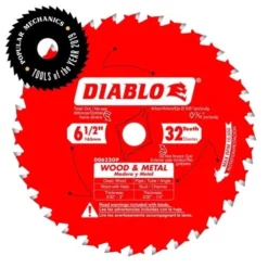Freud Diablo Blades Freud Diablo 6-1/2" X 32 Tooth Wood & Metal Carbide Saw Blade D0632GPA