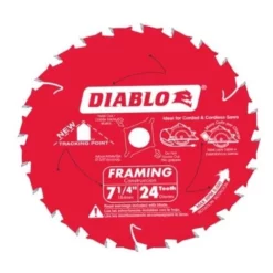 Freud Diablo Blades Freud Diablo 7-1/4" 24 Tooth Track Point Framing Saw Blade D0724A