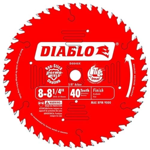 Freud Diablo Blades Freud Diablo 8-1/4" 40 Tooth Finishing Saw Blade D0840X 1 Freud Diablo Blades Freud Diablo 8-1/4" 40 Tooth Finishing Saw Blade D0840X