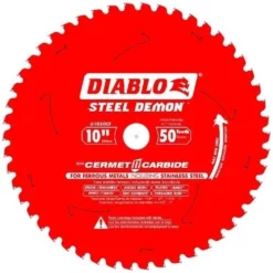 Freud Diablo Blades Freud Diablo 10" 50 Tooth Steel Demon Cermet 2 Carbide Metal Cutting Saw Blade D1050CF