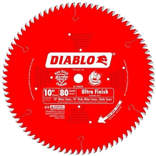 Freud Diablo Blades Freud Diablo 10" 80 Tooth Carbide Circular Saw Blade D1080X 1 Freud Diablo Blades Freud Diablo 10" 80 Tooth Carbide Circular Saw Blade D1080X