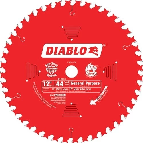 Freud Diablo Blades Freud Diablo 12" 44 Tooth General Purpose Saw Blade D1244X 1 Freud Diablo Blades Freud Diablo 12" 44 Tooth General Purpose Saw Blade D1244X