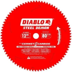 Freud Diablo Blades Freud Diablo 12" 80 Tooth Steel Demon Thin Metal Cutting Saw Blade D1280CF