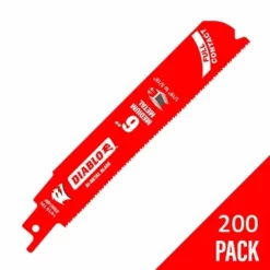 Freud Diablo Blades Freud Diablo 6" Steel Demon (Auto Demo) Medium Bi-Metal 14/18 TPI Reciprocating Saw Blade (200 Pack) DS0614WBF200