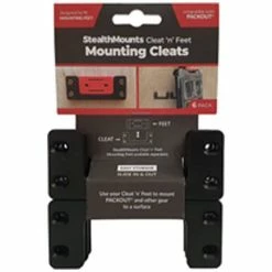 StealthMounts Cleat N' Feet - Mounting Cleats (6 Pack) OM-CL-BLK-6