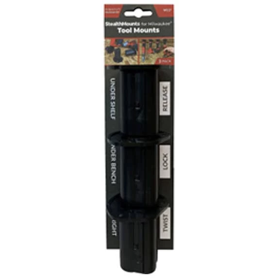 Stealthmounts Milwaukee M12 Tool Mount (3 Pack) TM-MW12-BLK-3 1 Stealthmounts Milwaukee M12 Tool Mount (3 Pack) TM-MW12-BLK-3