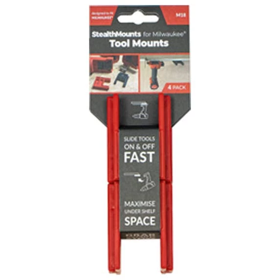 Stealthmounts Milwaukee M18 Tool Mount (4 Pack) TM-MW18-RED-4 1 Stealthmounts Milwaukee M18 Tool Mount (4 Pack) TM-MW18-RED-4
