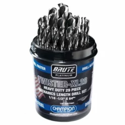 Champion Cutting Tools Champion 29 Piece XL28 Mechanics Length Drill Set Flats TWISTER-XL28